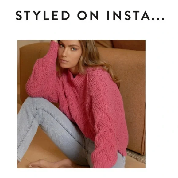 Kookai Switzerland Sweater NWT Hand Knit Pink Cable Knit Relaxed Fit Beautiful! - Picture 4 of 13